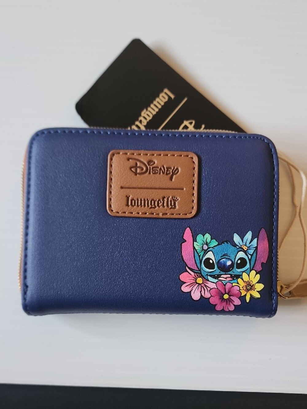 Loungefly Blue Stitch Floral Zip Wallet. - Picture 11 of 12